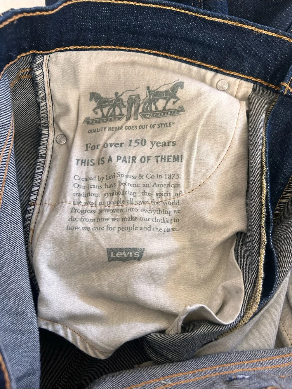 Men's Dark Blue Denim Levis Jeans - Classic Straight Fit